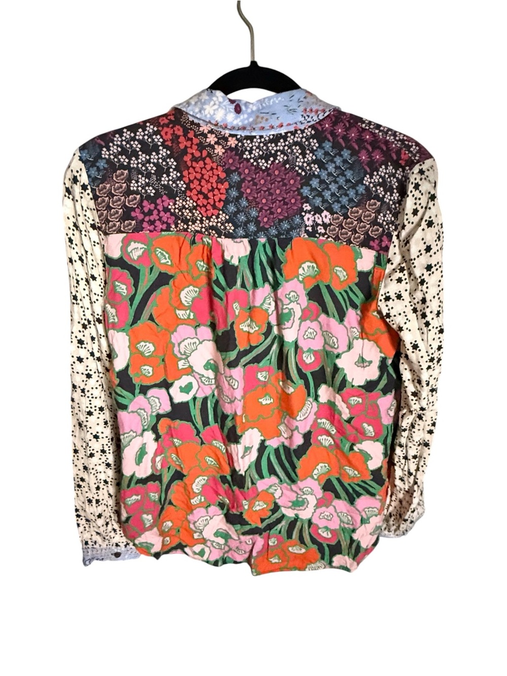 Anthropologie Maeve Paz Button Down Women Small Patchwork Mixed Print Boho - Picture 4 of 4